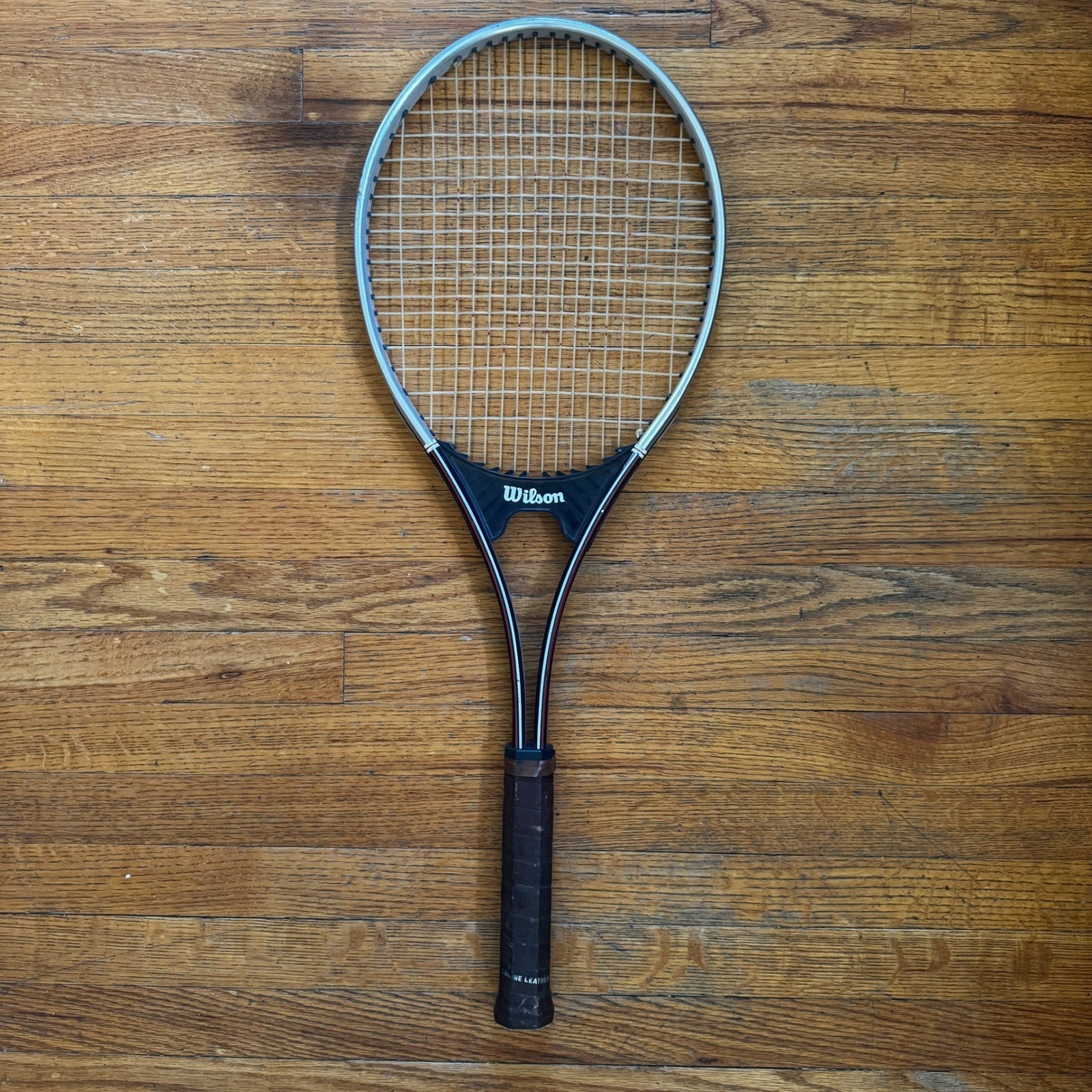 Wilson Extra Ii Midsize Tennis Racquet Navy Blue Red 4 3/8 Grip Leather Vintage